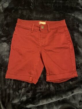 SO Girls Rust Red Cuffed Bermuda Shorts
